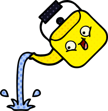 Bir insan tarafından çizilmiş bir çaydanlık çizgi filmi.