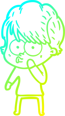 Bir insan tarafından çizilmiş bir karikatür kadın çizimi.