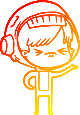 Bir insan tarafından çizilmiş bir astronot kadın çizgi çizimi.