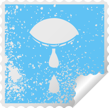 Bir insan tarafından çizilmiş ağlayan bir gözün kareli soyulan çıkartması.