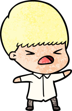 Çizgi film bir insan tarafından çizilmiş stresli adam