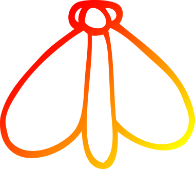 Bir insan tarafından çizilen güve çizgi filminin sıcak gradyan çizimi