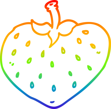 Bir insan tarafından çizilmiş bir çilek karikatürü gradyan çizimi