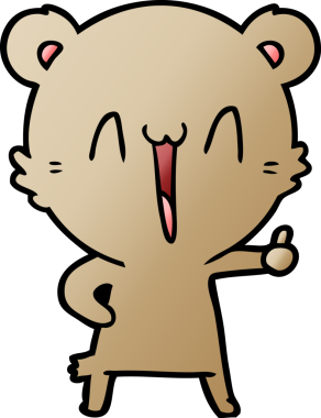 Bir insan tarafından çizilmiş mutlu ayı karikatürü