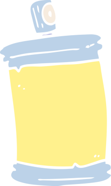 Bir insan tarafından çizilmiş düz renkli karikatür spreyi.