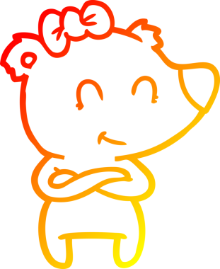 Bir insan tarafından çizilmiş dişi kutup ayısı karikatürü.