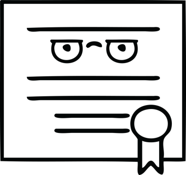 Mezuniyet diplomasını çizen çizgi bir insan tarafından çizilmiş.