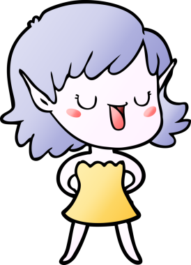 Bir insan tarafından çizilmiş bir elf kızı.