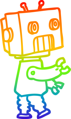 gökkuşağı gradyan çizgisi bir insan tarafından çizilmiş robot çizgi