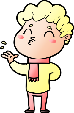 Çizgi film adamı somurtuyor Bir insan tarafından çizilmiş