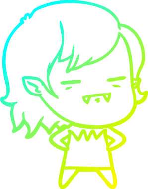 Bir insan tarafından çizilmiş bir ölümsüz vampir kız çizgi filmi.