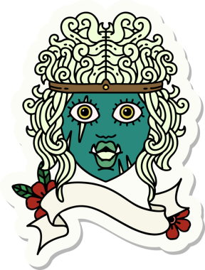 Bir insan tarafından çizilmiş bir ork barbar karakterinin çıkartması.