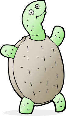 Bir insan tarafından çizilmiş mutlu bir kaplumbağa.