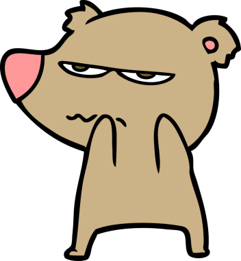 Bir insan tarafından çizilmiş kızgın ayı çizgi filmi.