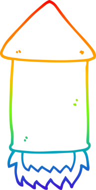 gökkuşağı gradyan çizgi çizimi bir insan tarafından çizilmiş bir roket