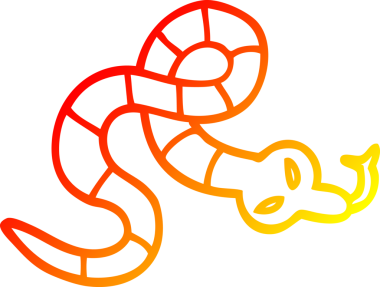 Bir insan tarafından çizilen zehirli yılanın sıcak çizgi çizimi