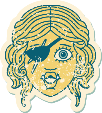 Retro Dövme Biçimli Ork karakteri bir insan tarafından çizilmiş