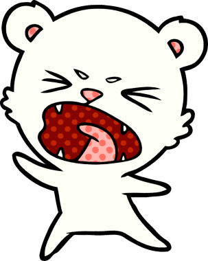 Bir insan tarafından çizilmiş kızgın kutup ayısı çizgi filmi.