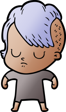 Bir insan tarafından çizilmiş karikatür kadın.