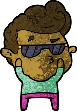 Bir insan tarafından çizilmiş havalı bir çizgi film.