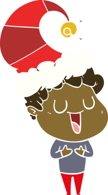 Bir insan tarafından çizilmiş düz renkli karikatür adam.