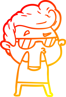 Bir insan tarafından çizilen karikatür karikatürünün sıcak çizgi çizimi.