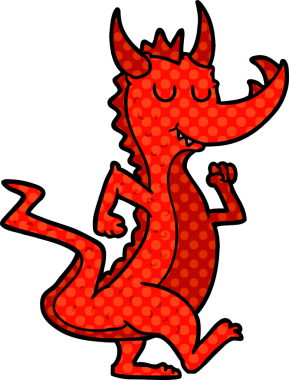 Bir insan tarafından çizilmiş sevimli ejderha.