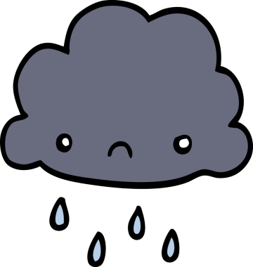 bir insan tarafından çizilmiş fırtına bulutu.