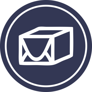 bir insan tarafından çizilmiş paket dairesel simgesi