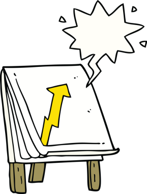 bir insan tarafından çizilmiş oklu karikatür çizelgesi