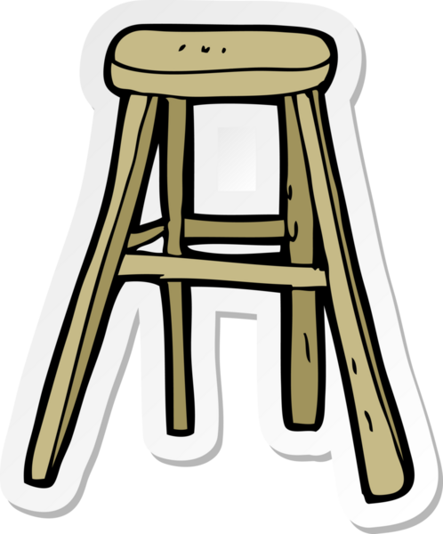 Bir insan tarafından çizilmiş ahşap bir tabure.