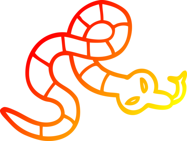 Bir insan tarafından çizilen zehirli yılanın sıcak çizgi çizimi