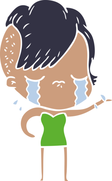 Bir insan tarafından çizilmiş düz renkli karikatür.