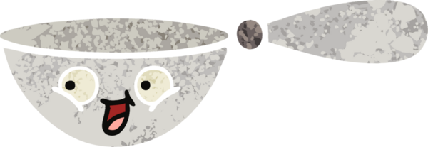 Bir insan tarafından çizilmiş bir ölçüm kaşığının retro çizim tarzı karikatürü