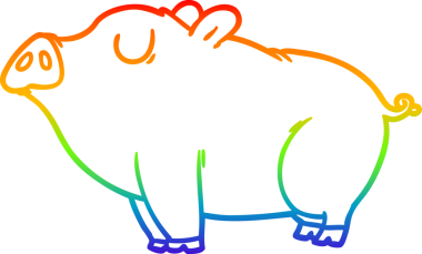 gökkuşağı gradyan çizimi bir insan tarafından çizilmiş domuz çizgi