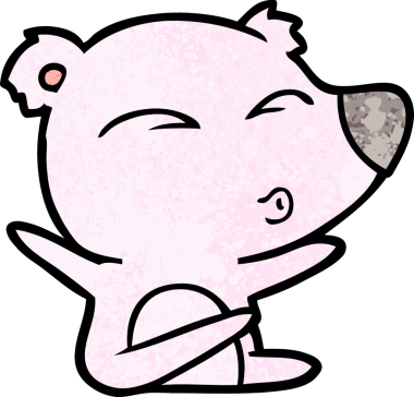 bir insan tarafından çizilmiş bir karikatür ıslık ayısı