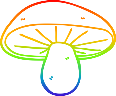 gökkuşağı gradyan çizgi çizimi bir insan tarafından çizilmiş mantar karikatürü