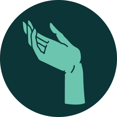 Bir insan tarafından çizilmiş bir elin ikonik dövme şekli