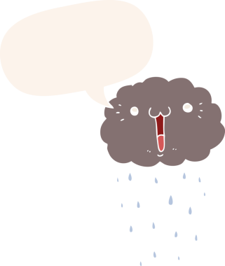 bir insan tarafından çizilmiş retro tarzı konuşma baloncuklu çizgi film bulutu