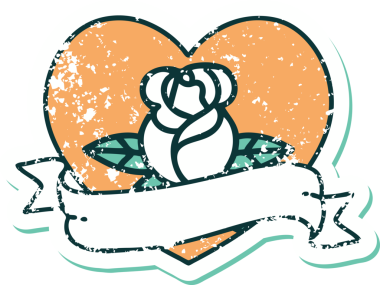 Bir insan tarafından çizilmiş kalp gülü ve bayrağının sembolik dövmeli resmi.