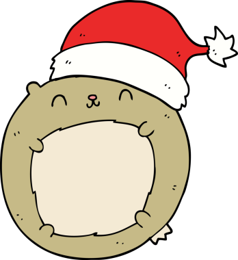 Bir insan tarafından çizilmiş şirin bir çizgi film Noel Ayısı.