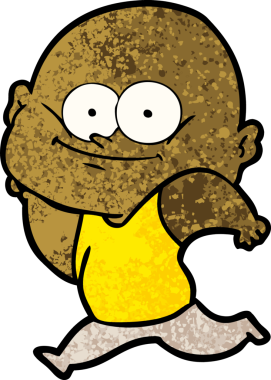 Bir insan tarafından çizilmiş kel bir adam.