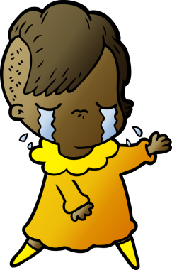 Bir insan tarafından çizilmiş ağlayan bir kız.