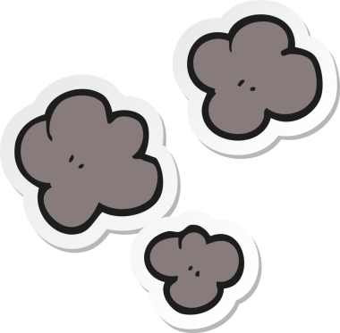 Bir insan tarafından çizilmiş karikatür duman bulutu sembolü.