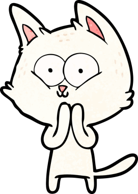 Bir insan tarafından çizilmiş çizgi film kedisi.