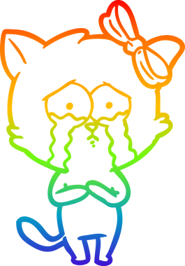 gökkuşağı gradyanı çizimi bir insan tarafından çizilmiş çizgi film kedisi