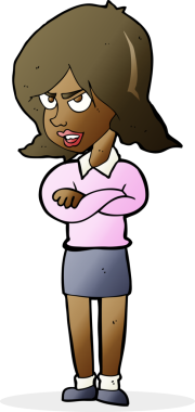 Bir insan tarafından çizilmiş kızgın bir kadın.