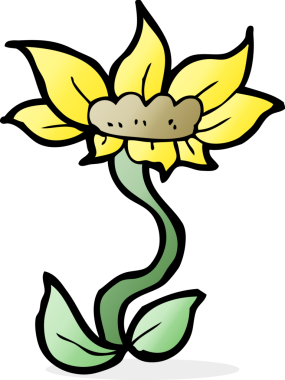 Bir insan tarafından çizilmiş karikatür çiçeği