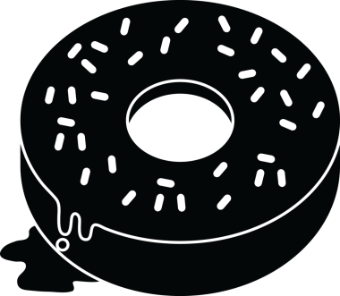 Bir insan tarafından çizilmiş lezzetli buzlu çöreğin vektör simgesi