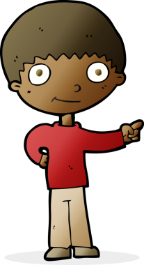 Bir insan tarafından çizilmiş mutlu çocuk çizgi filmi.